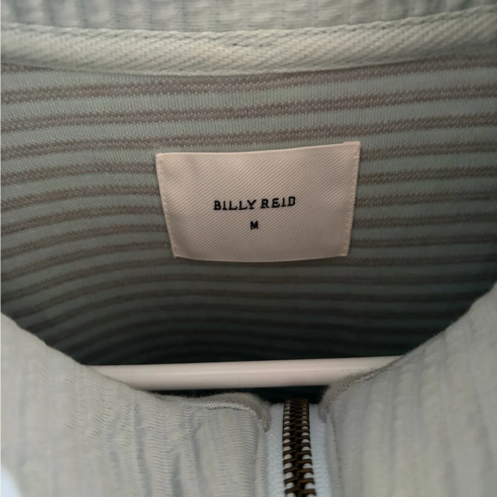 BILLY REID quilted half zip sweater pale blue size M